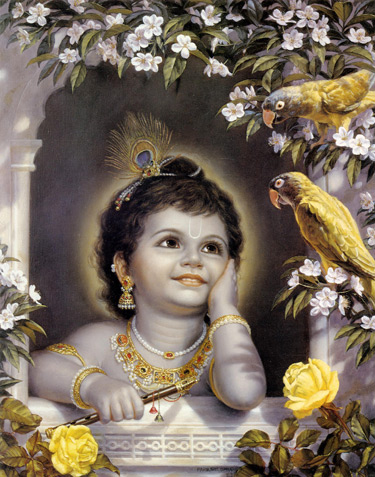 Krishna and Parrot